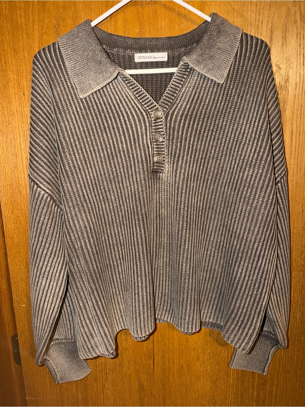 Zenana Outfitters Cozy Ribbed Sweater in Mocha